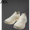 Importé - ZARA NEW - Chaussure Homme Sport Baskets Tricotées - Blanc Cassé