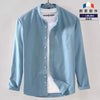 Importé - Chemise Col Mao Pur Coton Homme Manches Longues