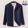 Importé - Chemise Col Mao Pur Coton Homme Manches Longues