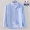 Importé - Chemise Col Mao Pur Coton Homme Manches Longues