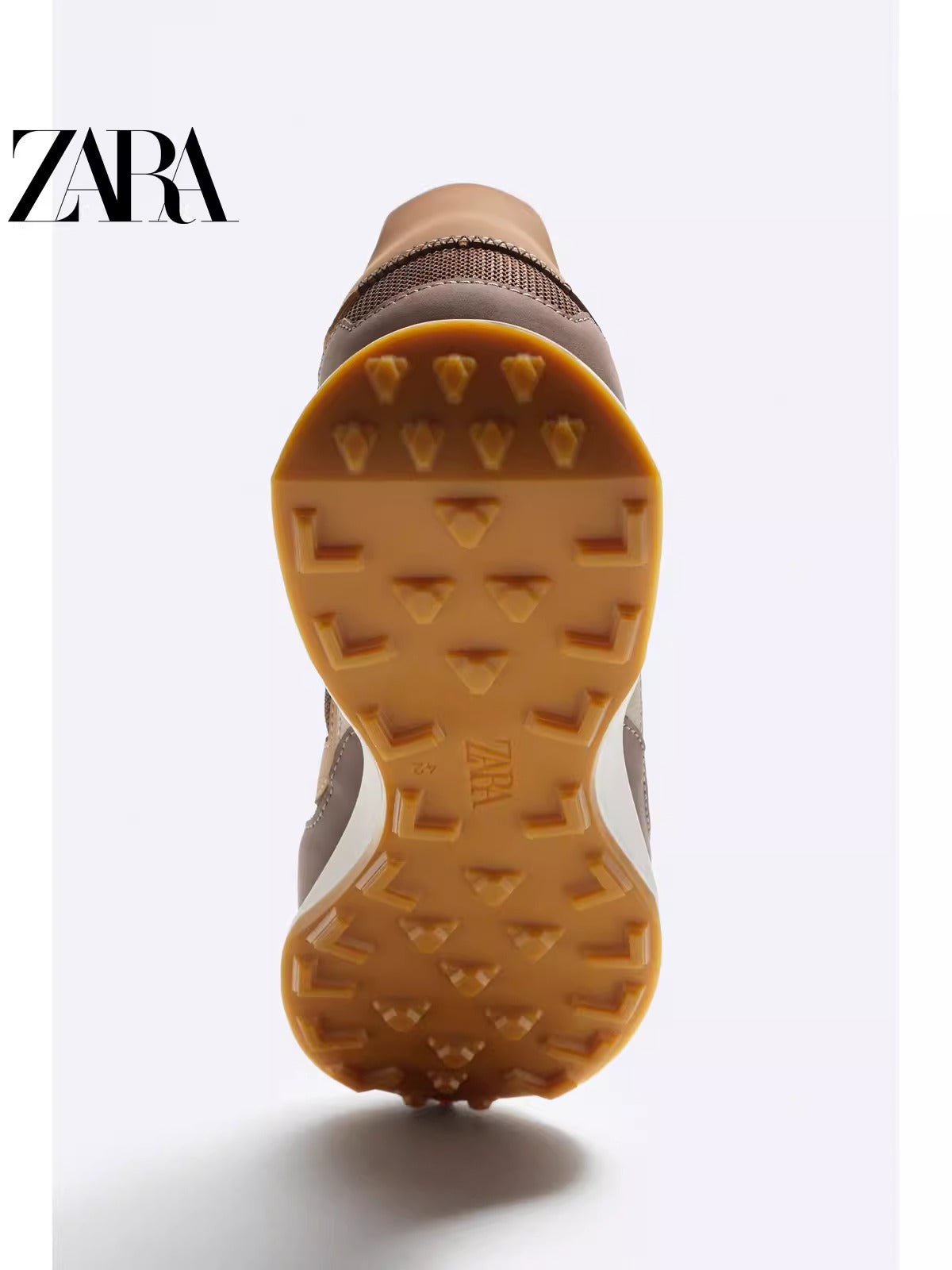 Importé - ZARA NEW - Chaussure Homme Sport Baskets Confort Bi-Matière -Brun