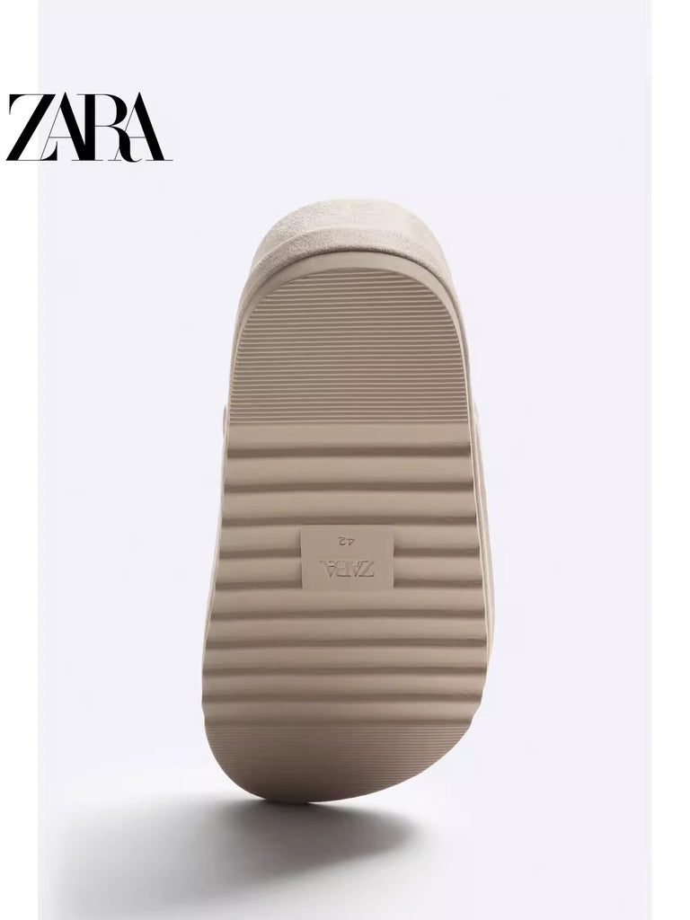 Importé - ZARA NEW - Sandales Homme Légères En Cuir Daim PU - Gris