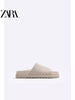Importé - ZARA NEW - Sandales Homme Légères En Cuir Daim PU - Gris