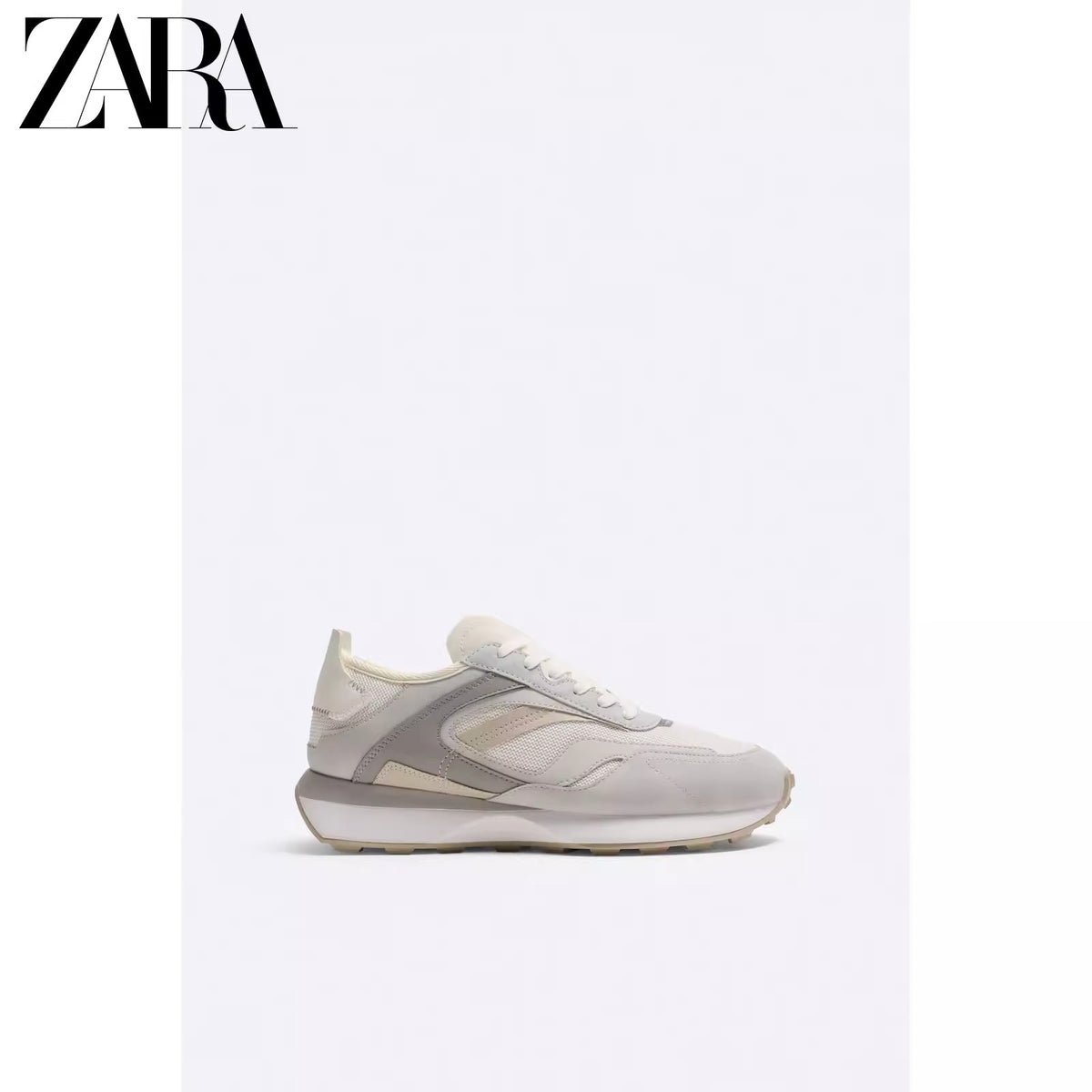 Importé - ZARA NEW - Chaussure Homme Sport Baskets Confort Bi-Matière - Gris