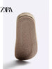 Importé - ZARA NEW - Sandales Homme Babouche Pantoufle En Cuir De Daim - Brun