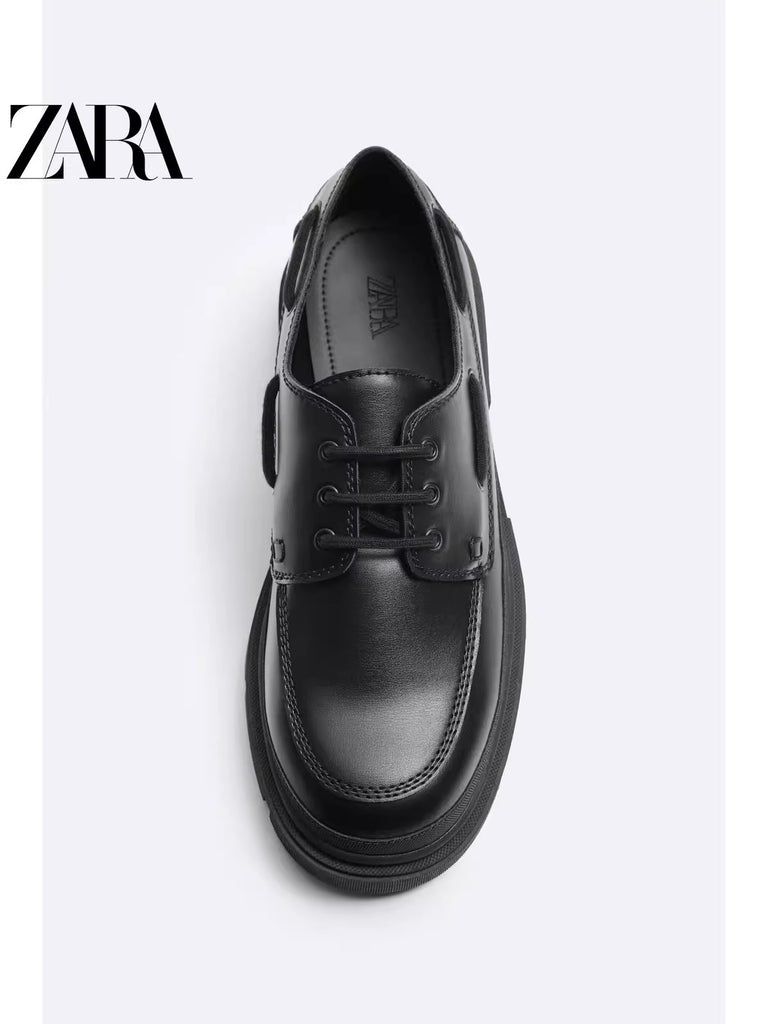 Importé - ZARA NEW - Chaussure Homme Britannique Confortables En Cuir - Noir