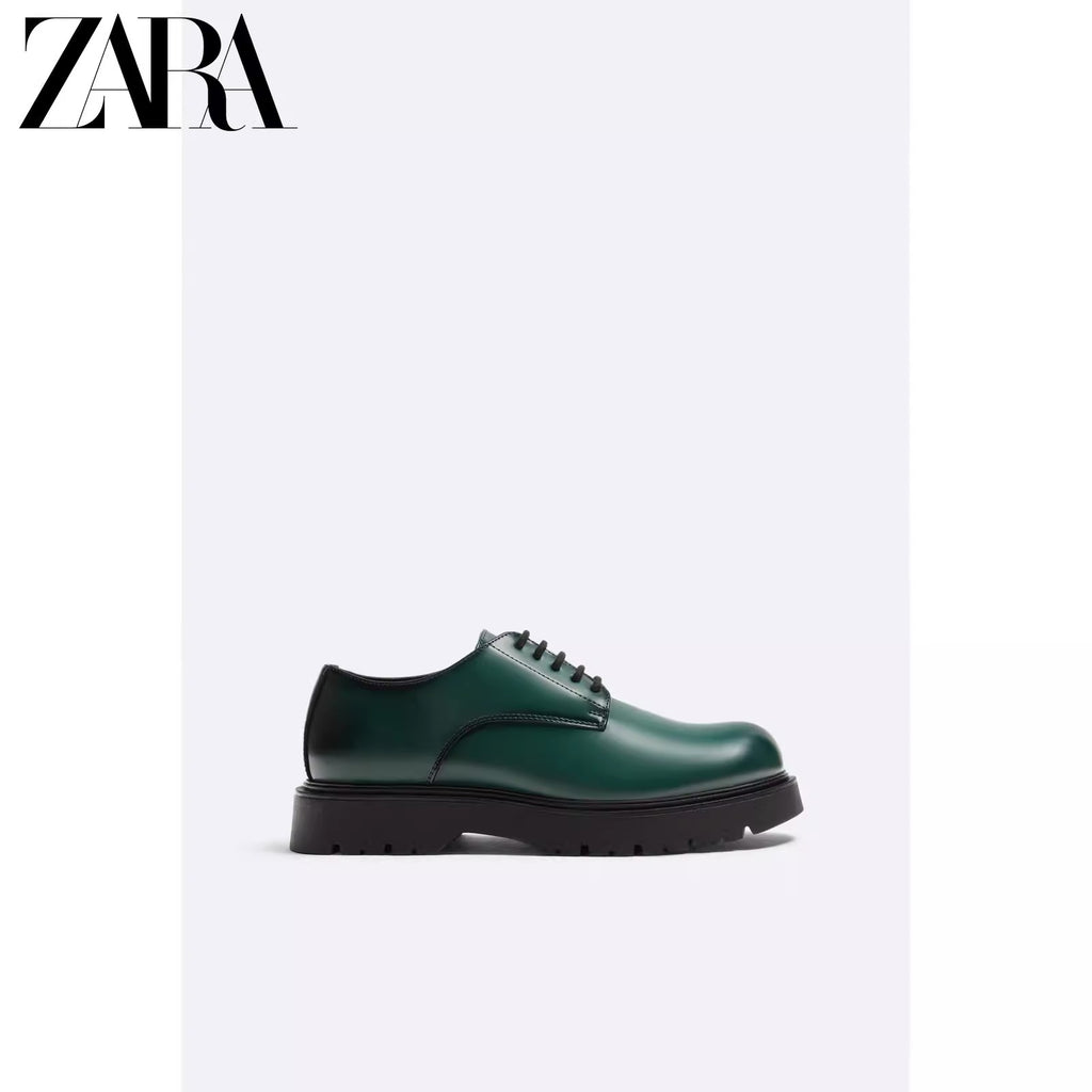 Importé - ZARA NEW - Chaussure Homme Britannique Décontractées En Cuir PU - Vert