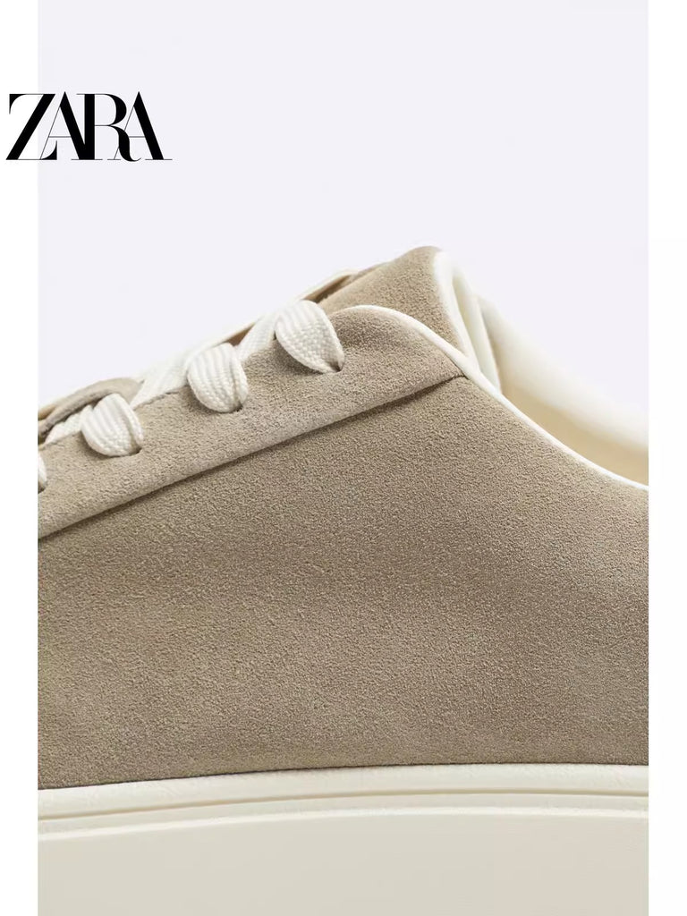 Importé  - ZARA NEW - Chaussure Homme Sport Loisirs En Cuir PU - Beige