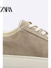 Importé  - ZARA NEW - Chaussure Homme Sport Loisirs En Cuir PU - Beige