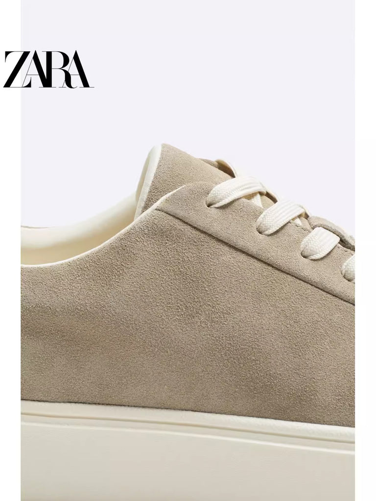 Importé  - ZARA NEW - Chaussure Homme Sport Loisirs En Cuir PU - Beige