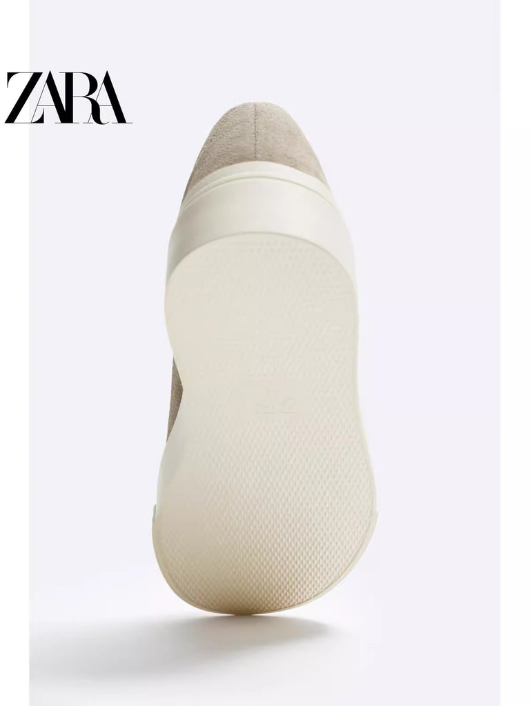 Importé  - ZARA NEW - Chaussure Homme Sport Loisirs En Cuir PU - Beige