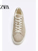 Importé  - ZARA NEW - Chaussure Homme Sport Loisirs En Cuir PU - Beige