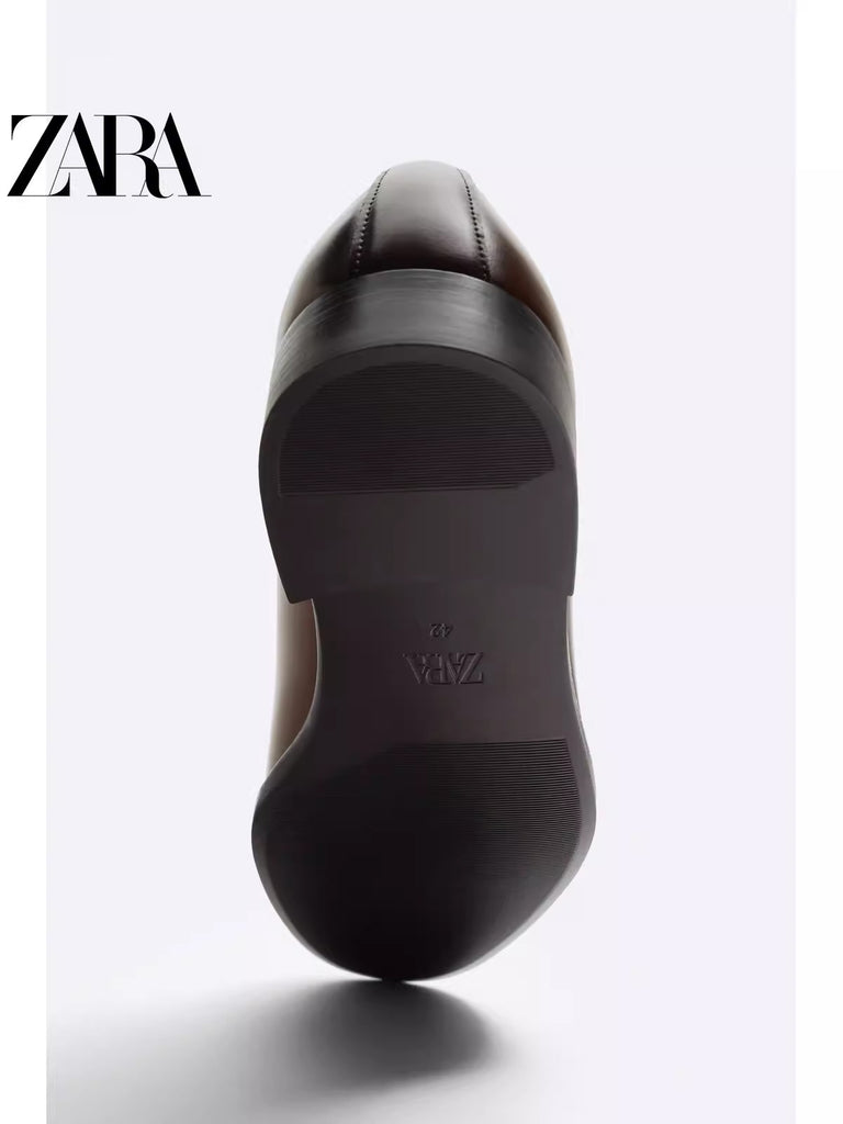 Importé - ZARA NEW - Chaussure Homme Britannique Classiques  En Cuir PU - Brun