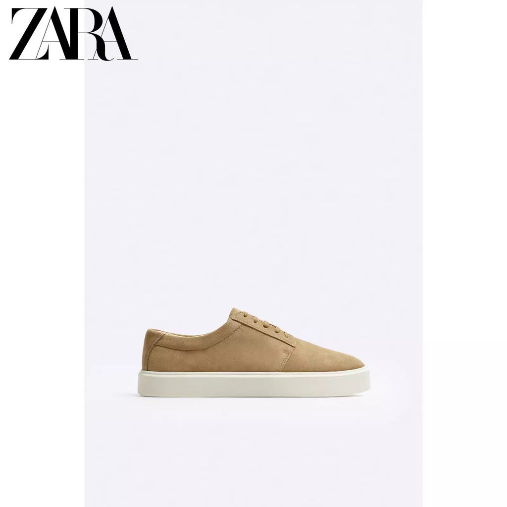 Importé  - ZARA NEW - Chaussure Homme Sport Baskets En Daim - Beige