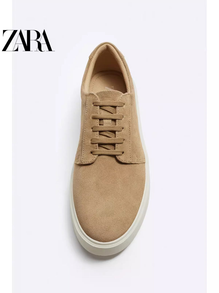 Importé  - ZARA NEW - Chaussure Homme Sport Baskets En Daim - Beige