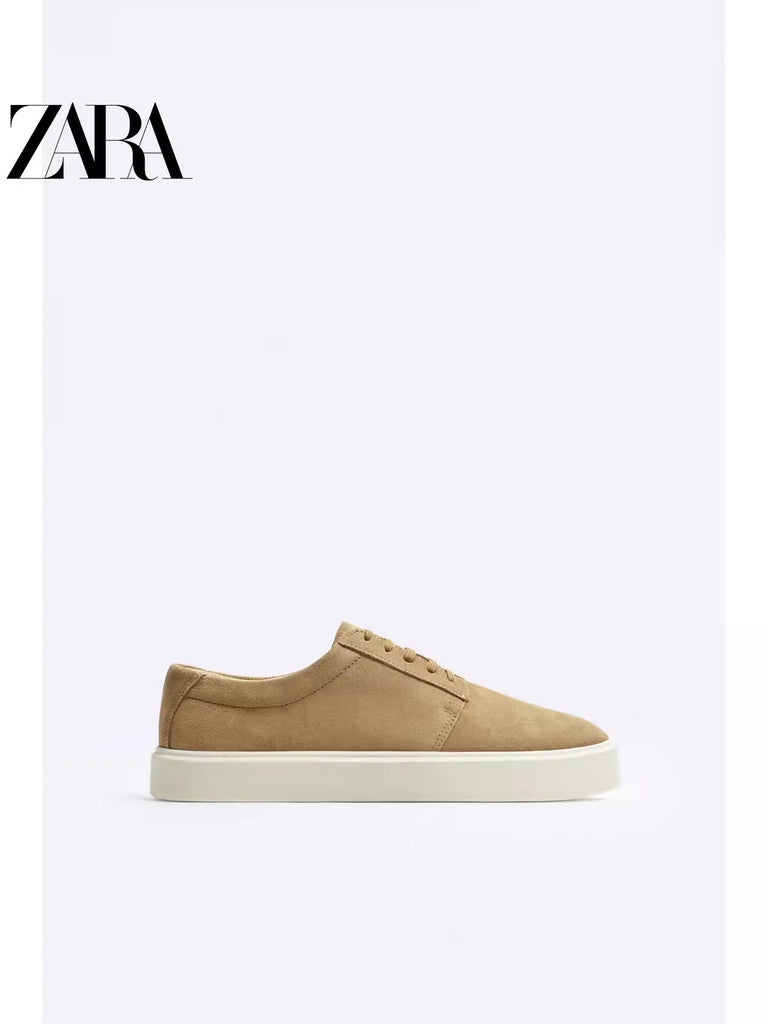 Importé  - ZARA NEW - Chaussure Homme Sport Baskets En Daim - Beige