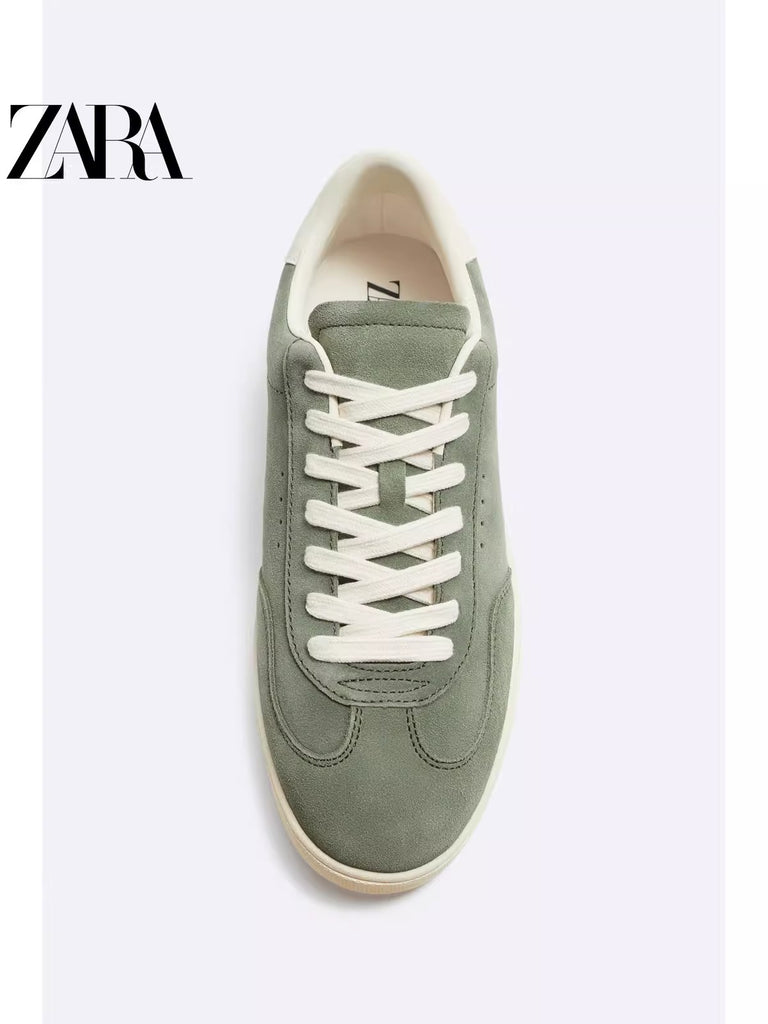 Importé  - ZARA NEW - Chaussure Homme Sport baskets En Daim - Vert