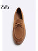 Importé - ZARA NEW - Chaussure Homme Sport Mocassin Rétro En Cuir Daim - Marron