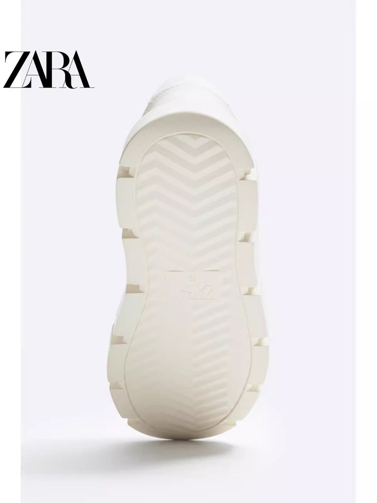 Importé  - ZARA NEW - Chaussure Homme Sport Baskets Style Rétro - Blanc