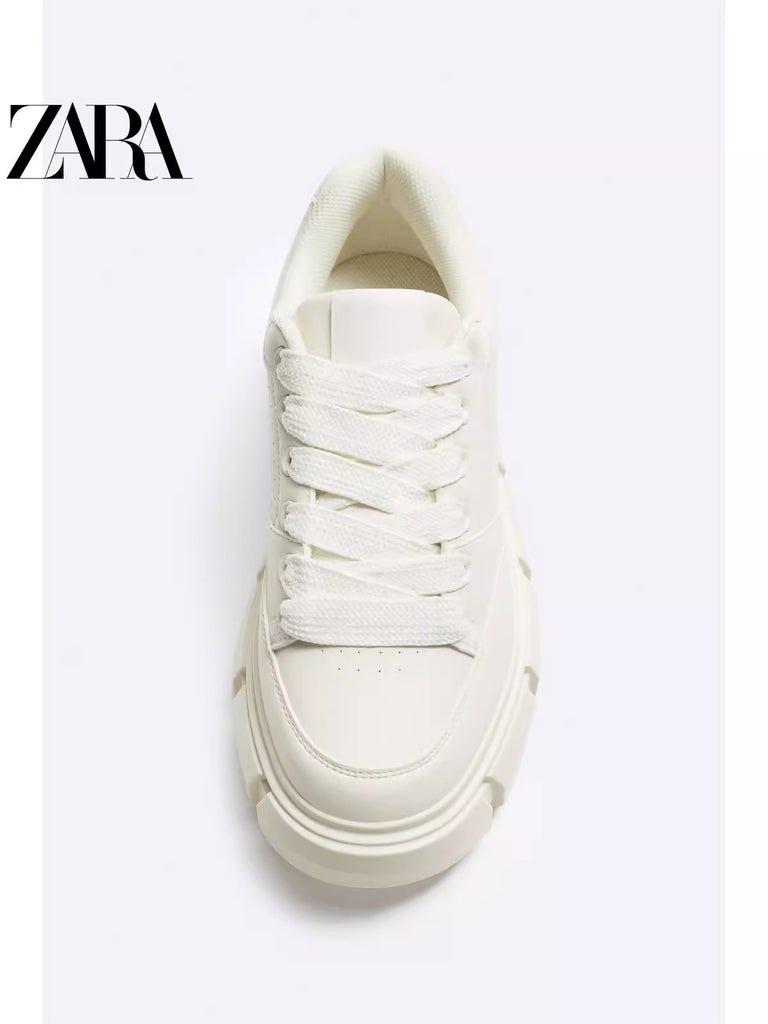 Importé  - ZARA NEW - Chaussure Homme Sport Baskets Style Rétro - Blanc