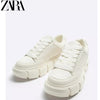 Importé  - ZARA NEW - Chaussure Homme Sport Baskets Style Rétro - Blanc