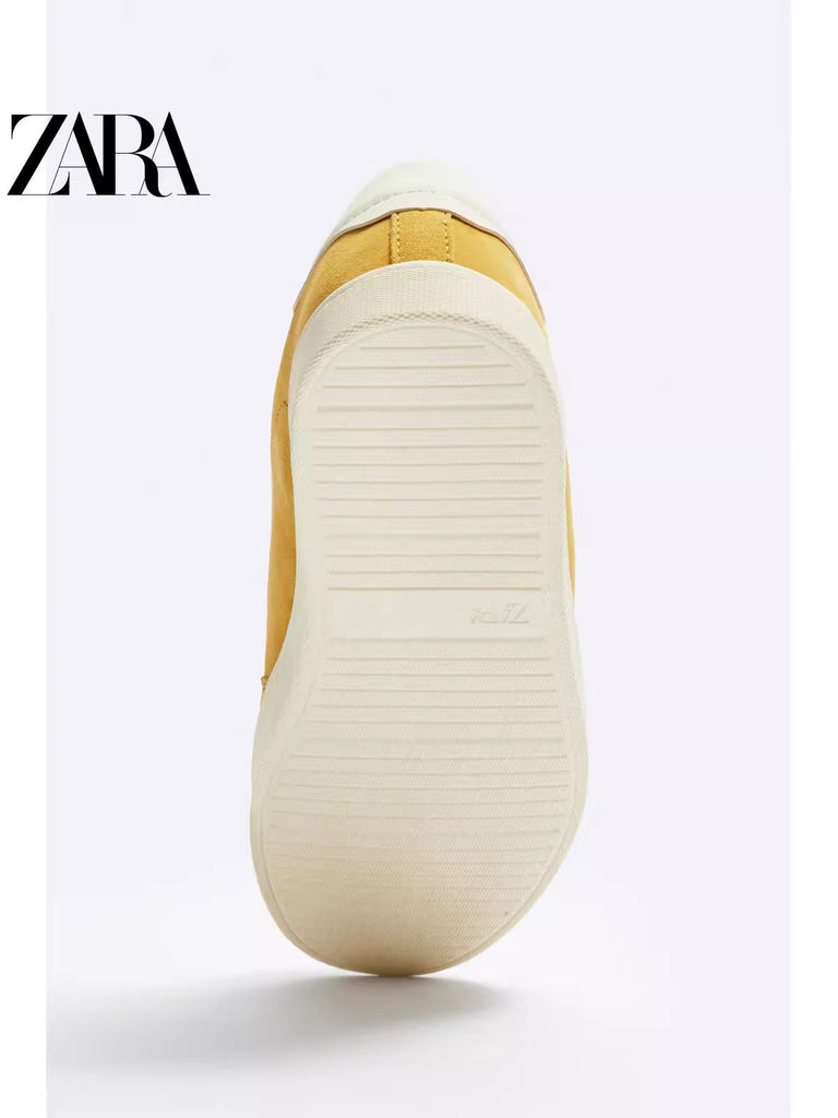 Importé - ZARA NEW - Chaussure Homme Sport Baskets En Daim - Jaune