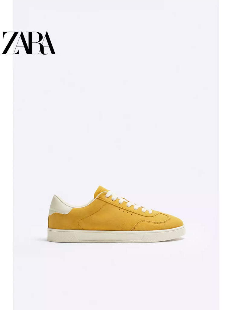 Importé - ZARA NEW - Chaussure Homme Sport Baskets En Daim - Jaune