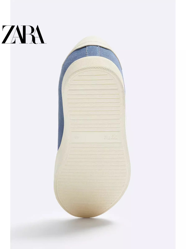 Importé - ZARA NEW - Chaussure Homme Sport Baskets En Daim - Bleu