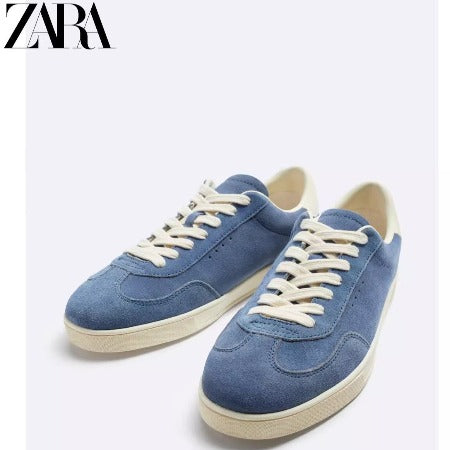 Importé - ZARA NEW - Chaussure Homme Sport Baskets En Daim - Bleu