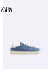 Importé - ZARA NEW - Chaussure Homme Sport Baskets En Daim - Bleu