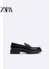 Importé - ZARA NEW - Chaussure Homme Mocassin Simple En Cuir - Noir