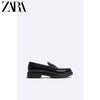 Importé - ZARA NEW - Chaussure Homme Mocassin Simple En Cuir - Noir