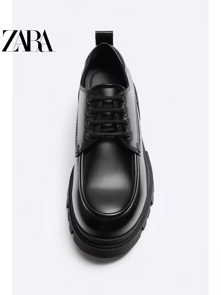 Importé - ZARA NEW - Chaussure Homme Britannique Décontractées En Cuir PU - Noir
