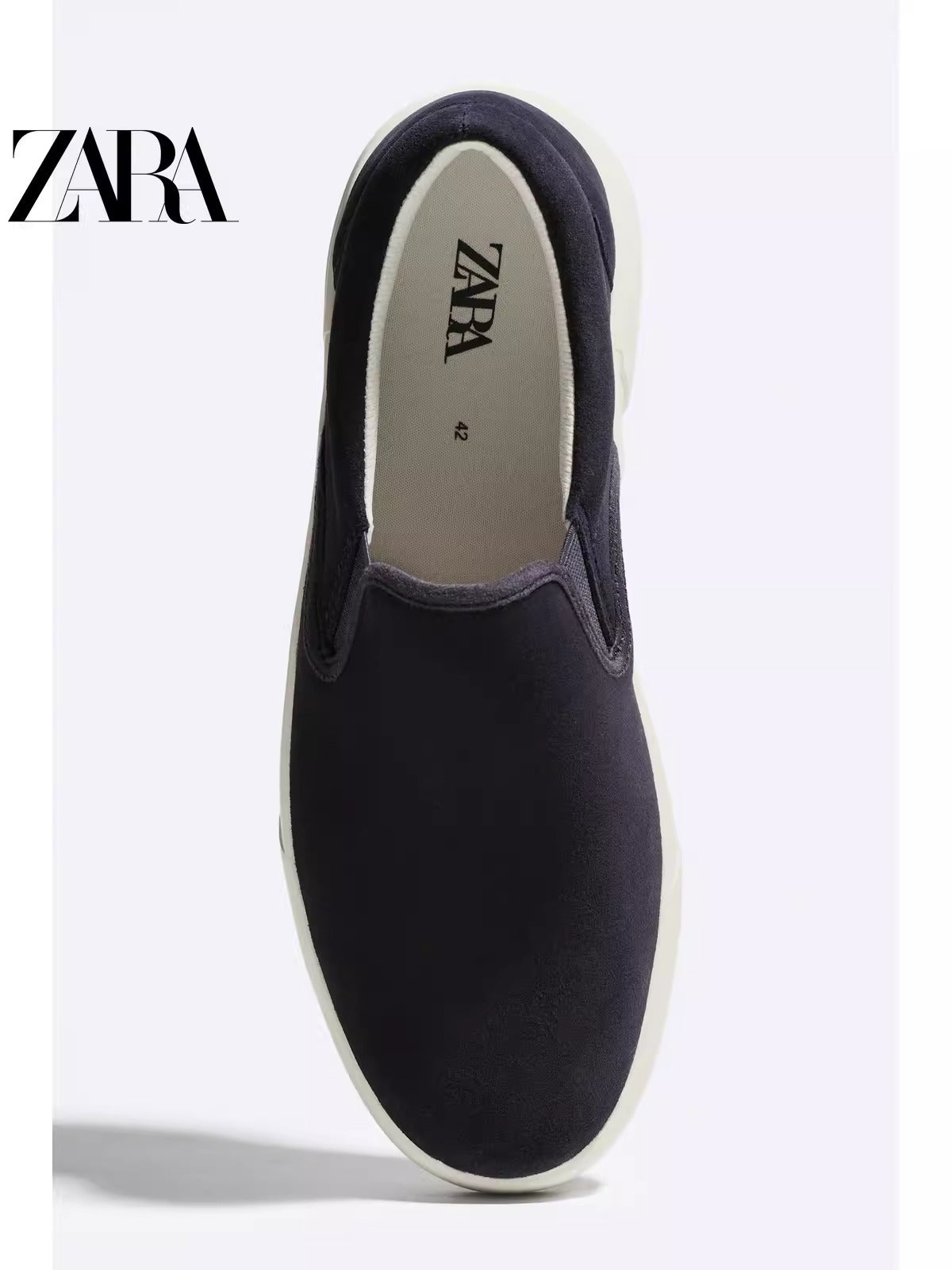 Importé - ZARA NEW - Chaussure Homme Sport baskets Sans Lacets En Daim - Bleu