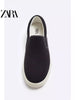 Importé  - ZARA NEW - Chaussure Homme Sport baskets Sans Lacets En Daim - Bleu