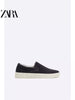 Importé  - ZARA NEW - Chaussure Homme Sport baskets Sans Lacets En Daim - Bleu