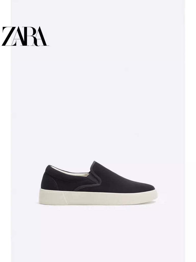 Importé  - ZARA NEW - Chaussure Homme Sport baskets Sans Lacets En Daim - Bleu