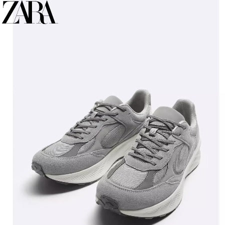 Importé  - ZARA NEW - Chaussure Homme Sport baskets Rétro Jogging - Gris
