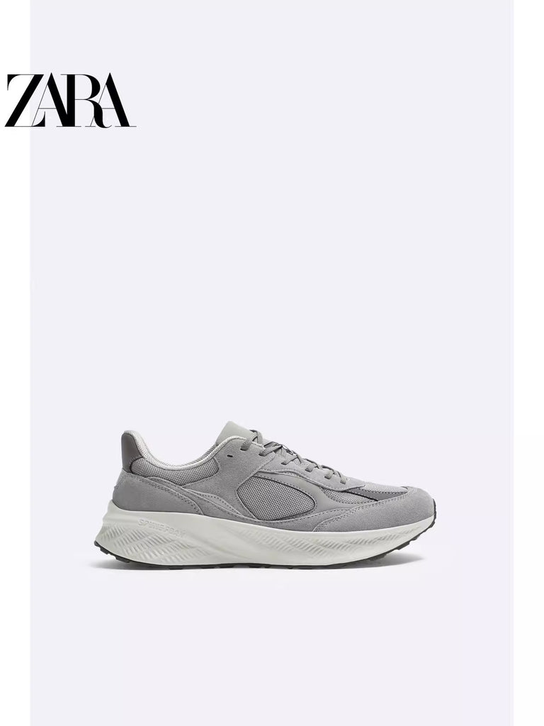 Importé  - ZARA NEW - Chaussure Homme Sport baskets Rétro Jogging - Gris