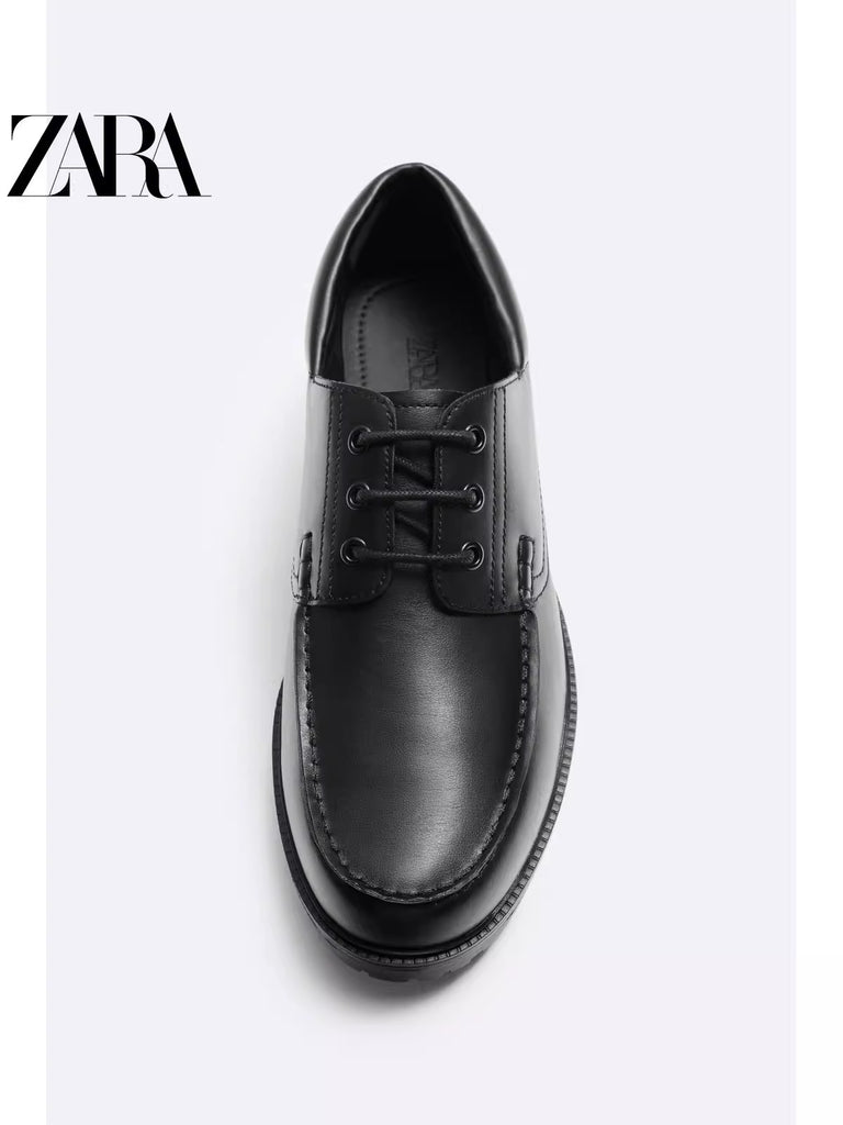 Importé - ZARA NEW - Chaussure Homme Britannique En Cuir PU - Noir
