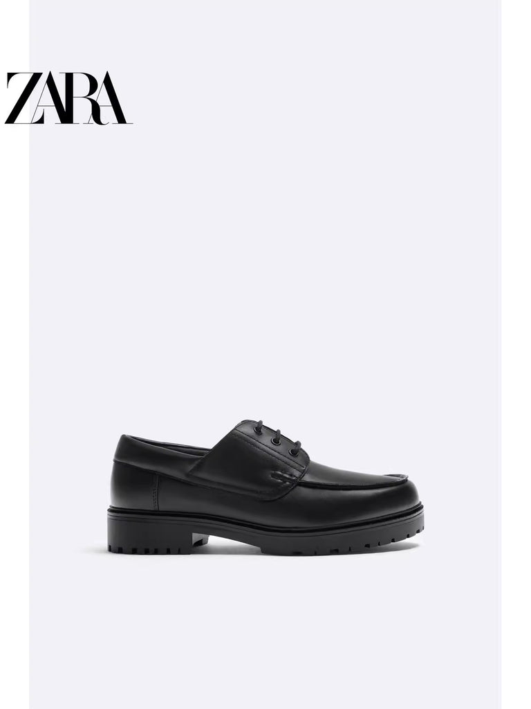 Importé - ZARA NEW - Chaussure Homme Britannique En Cuir PU - Noir