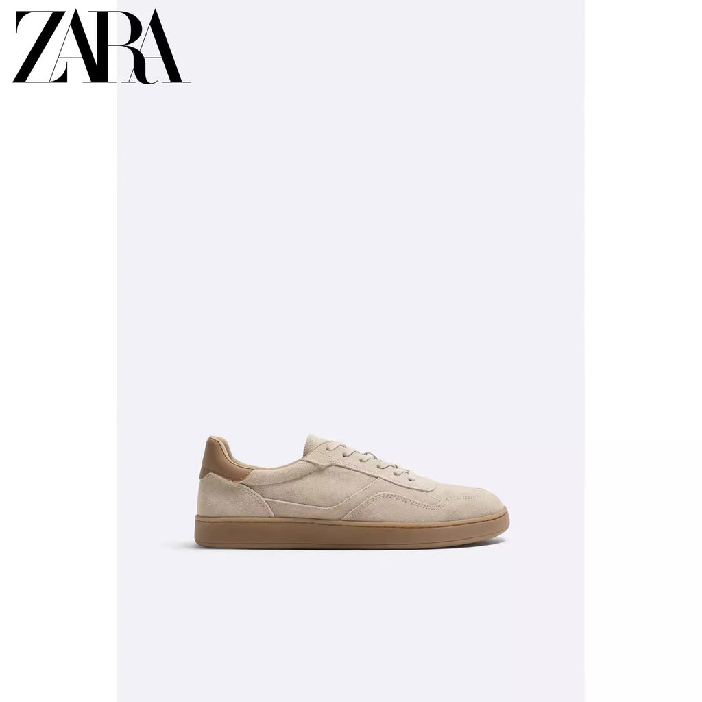 Importé - ZARA NEW - Chaussure Homme Sport Baskets En Daim - Beige