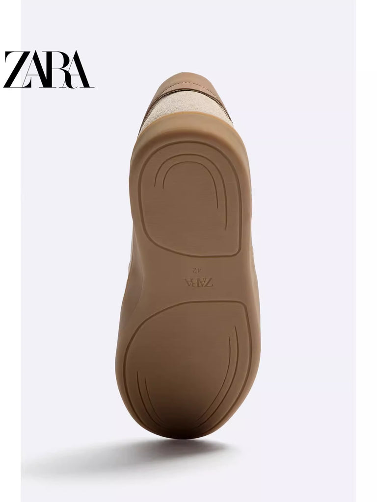 Importé - ZARA NEW - Chaussure Homme Sport Baskets En Daim - Beige