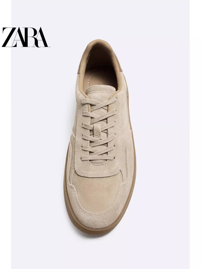 Importé - ZARA NEW - Chaussure Homme Sport Baskets En Daim - Beige