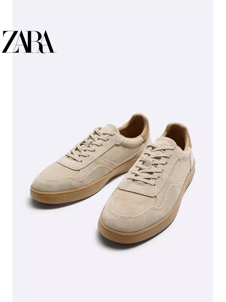 Importé - ZARA NEW - Chaussure Homme Sport Baskets En Daim - Beige