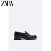 Importé - ZARA NEW - Chaussure Homme Bateau Mocassin Simple En Cuir - Noir