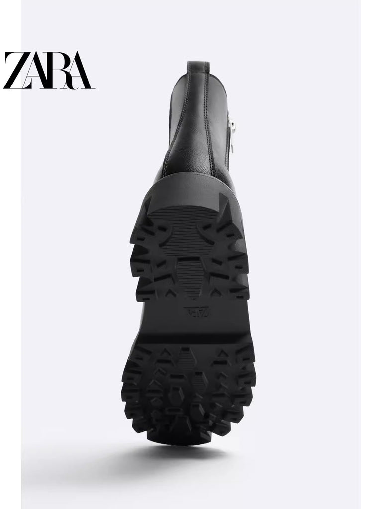 Importé - ZARA NEW - Chaussure Homme Montantes Chelsea Boots A Chaîne - Noir