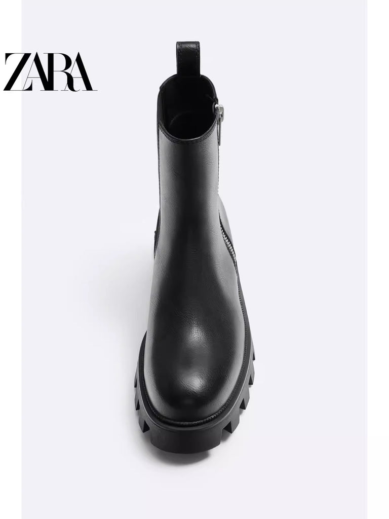 Importé - ZARA NEW - Chaussure Homme Montantes Chelsea Boots A Chaîne - Noir