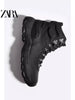 Importé - ZARA NEW - Chaussure Homme Montantes Chelsea Boots A Lacets - Noir