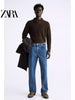 Importé - ZARA NEW - Chaussure Homme Bateau Mocassin En Cuir - Marron